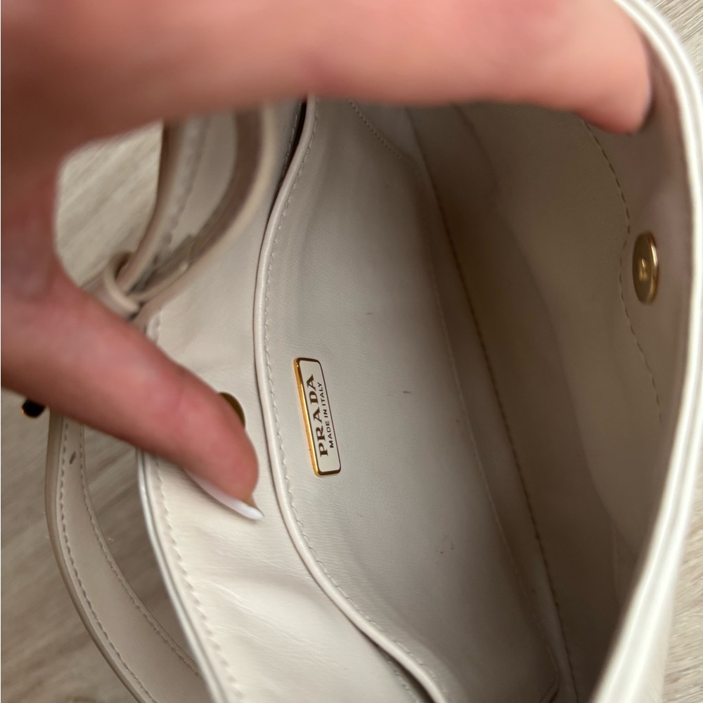 Prada Cleo Patent Leather Bag Cream - Picture 8 of 16